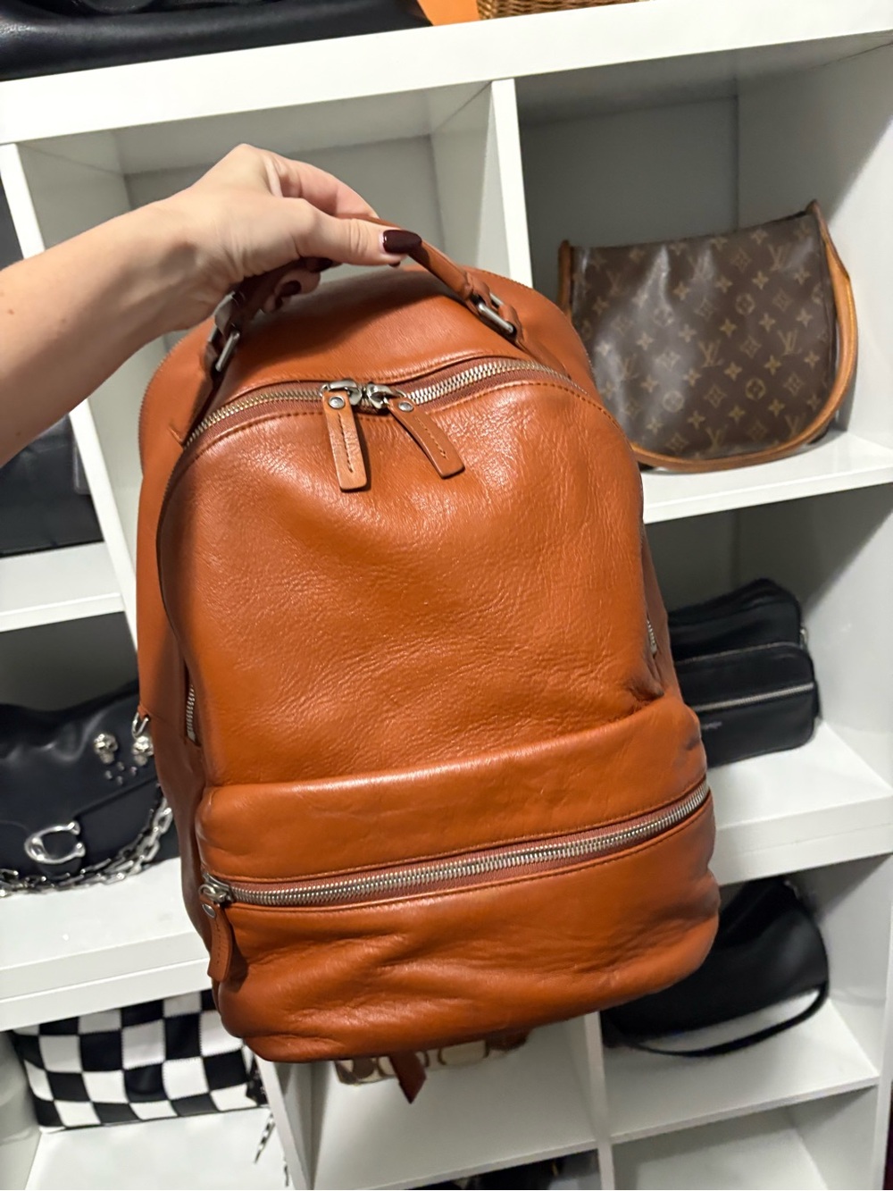 Shinola Runwell Brown Leather Backpack